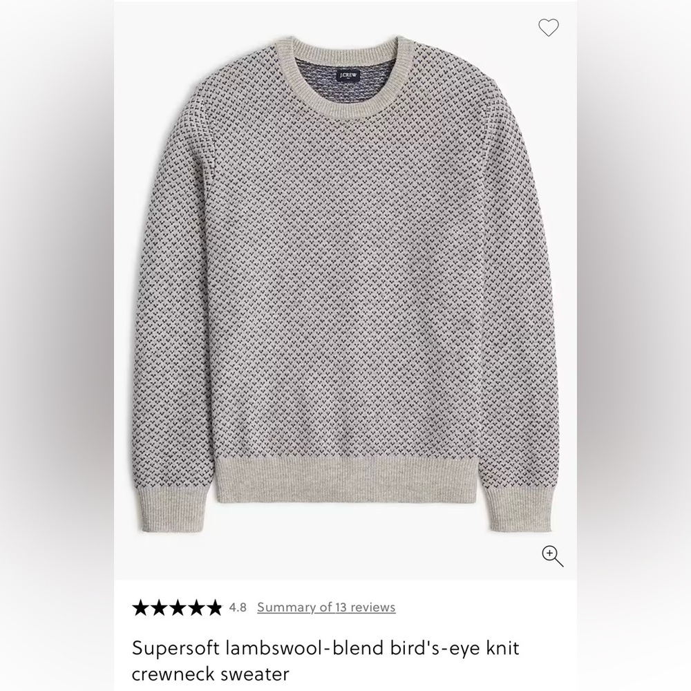 J. Crew Black and Cream Crewneck Sweater